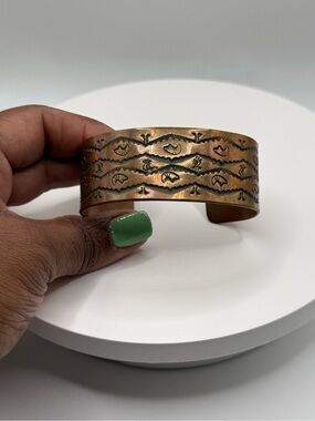 Vintage Maisel’s Souvenir Company Solid Copper Hand Stamped Cuff Bracelet-Signed